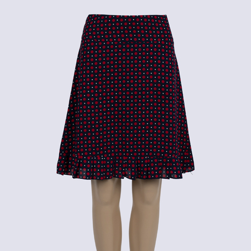 Review Navy Spotty A Line Skirt