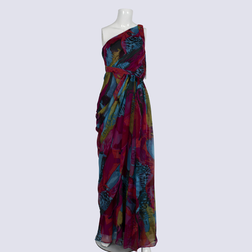 NWT Laundry One Shoulder Drape Gown