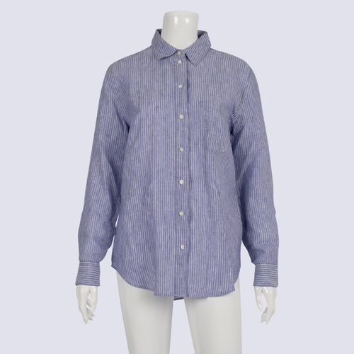 Country Road Lavender Stripe Linen Button Up Shirt