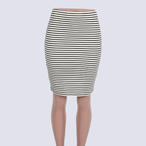 NWOT Metalicus White Stripe Tube Skirt
