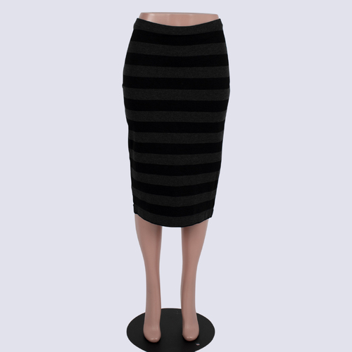 Sussan Black/Grey Stripe Tube Skirt
