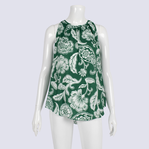 Witchery Green Floral Sleeveless Top