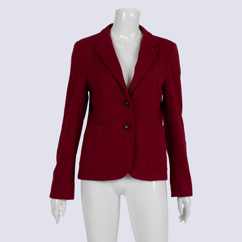 Sambag Red Blazer With Elbow Patches