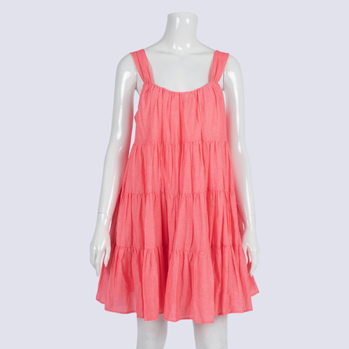 Sheike Pink Tiered Sleeveless Dress