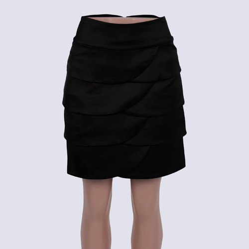 Review Black Scallop Satin Skirt