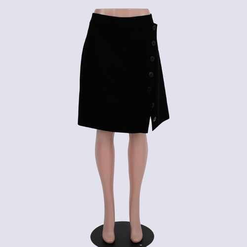 Veronike Maine Black Skirt with Buttons