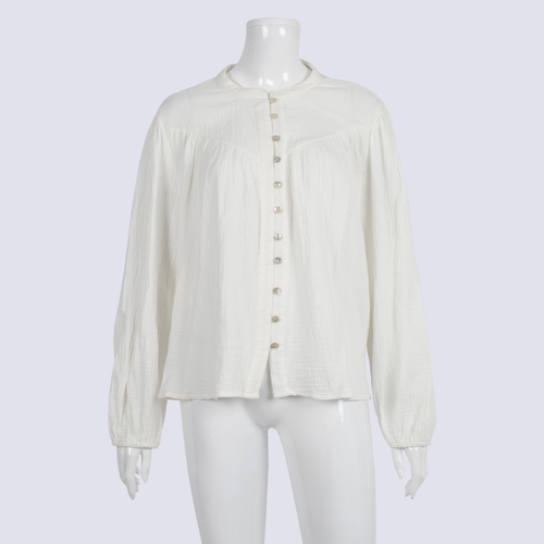 Atmos & Here White Button Long Sleeve Shirt