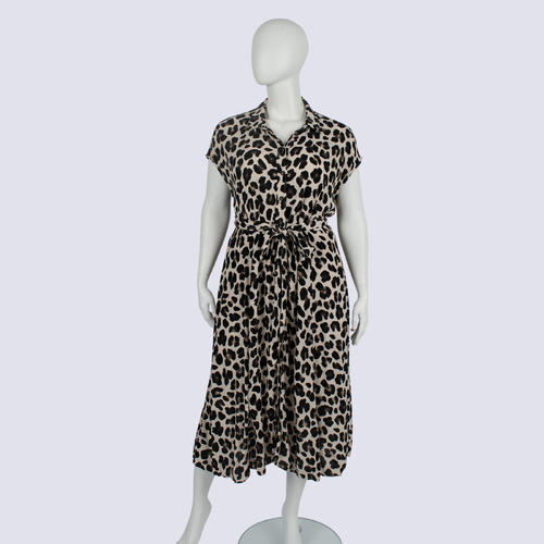 Trenery Animal Print Sleeveless Buttoned Dress