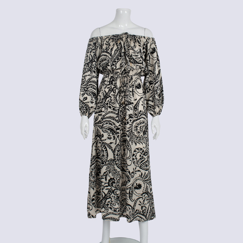 NWT The Fated Ivory Paisley Sinead Midi Dress