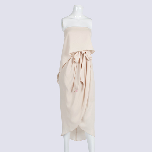 Esther Luxe Cream Strapless Cocktail Dress