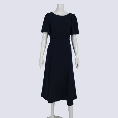 Sezane Blue Backless Midi Dress