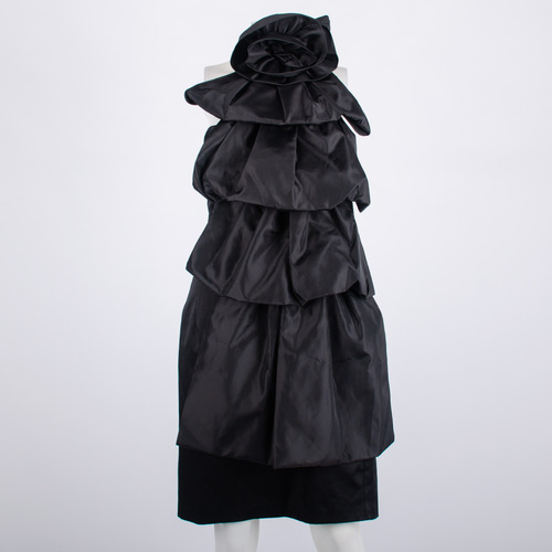Martini Black Mini Dress with Detachable Frill